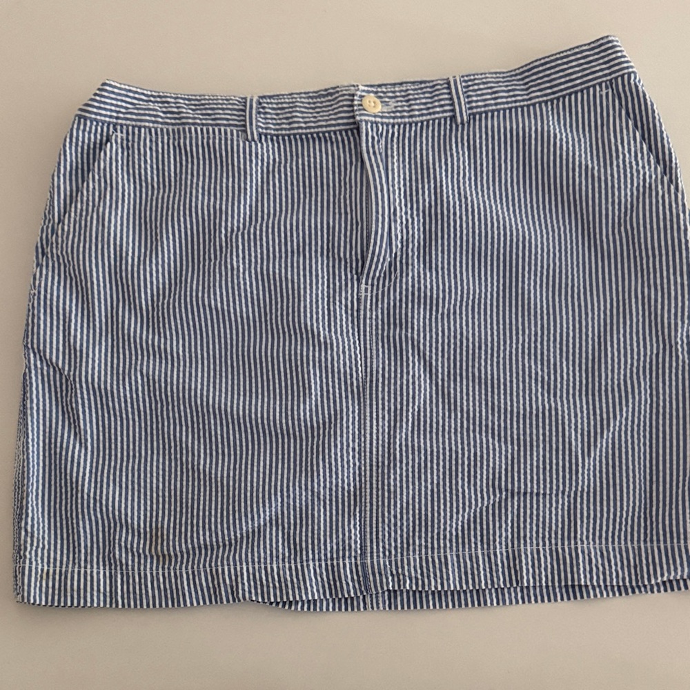 Ralph Lauren seersucker blue & white skirt